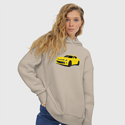 Толстовка оверсайз женская Chevrolet Camaro American Car, цвет: миндальный — фото 2