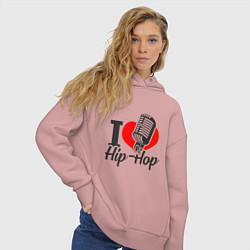 Толстовка оверсайз женская Love Hip Hop, цвет: пыльно-розовый — фото 2