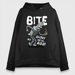Толстовка оверсайз женская Bender - Bite my ass, цвет: черный