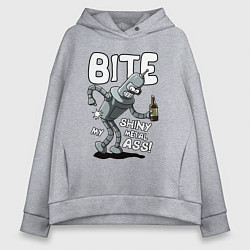 Толстовка оверсайз женская Bender - Bite my ass, цвет: меланж
