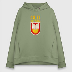 Толстовка оверсайз женская Old School emblem, цвет: авокадо