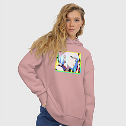 Толстовка оверсайз женская Взгляд Люси, цвет: пыльно-розовый — фото 2