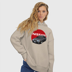 Толстовка оверсайз женская Nissan B-14, цвет: миндальный — фото 2