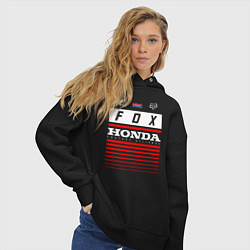 Толстовка оверсайз женская Honda racing, цвет: черный — фото 2