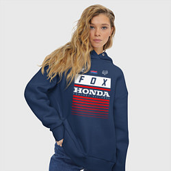 Толстовка оверсайз женская Honda racing, цвет: тёмно-синий — фото 2