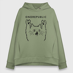 Женское худи оверсайз OneRepublic - rock cat