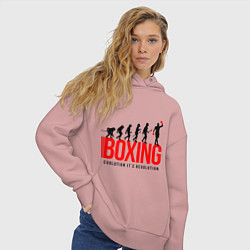 Толстовка оверсайз женская Boxing evolution, цвет: пыльно-розовый — фото 2