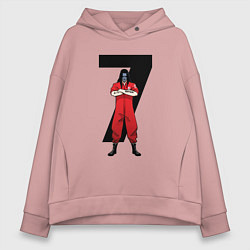 Толстовка оверсайз женская Slipknot Семерка, цвет: пыльно-розовый