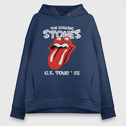 Толстовка оверсайз женская The Rolling Stones 78, цвет: тёмно-синий