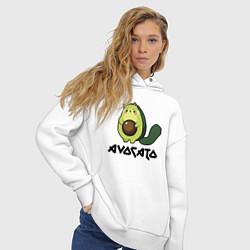 Толстовка оверсайз женская Avocado - AvoCATo - Joke, цвет: белый — фото 2