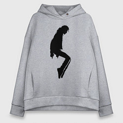 Толстовка оверсайз женская Силуэт Майкла Джексона - Minimalism, цвет: меланж