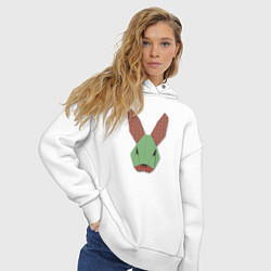 Толстовка оверсайз женская Лоскутный кролик, цвет: белый — фото 2