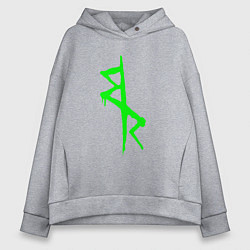 Толстовка оверсайз женская Logotype - Cyberpunk: Edgerunners, цвет: меланж