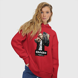 Толстовка оверсайз женская Eminem boombox, цвет: красный — фото 2