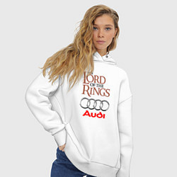 Толстовка оверсайз женская Audi - властелин колец, цвет: белый — фото 2