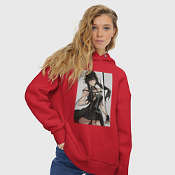 Толстовка оверсайз женская Опасная Йор Форджер - Семья шпиона, цвет: красный — фото 2