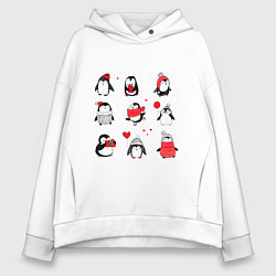 Женское худи оверсайз Positive penguins
