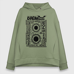 Толстовка оверсайз женская DNB Cassette, цвет: авокадо