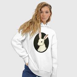 Толстовка оверсайз женская Средневековый кролик, цвет: белый — фото 2