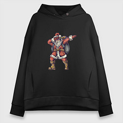 Толстовка оверсайз женская Santa dance dab, цвет: черный