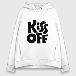 Толстовка оверсайз женская Kiss off, цвет: белый