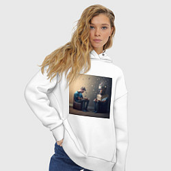 Толстовка оверсайз женская Зазеркалье, цвет: белый — фото 2