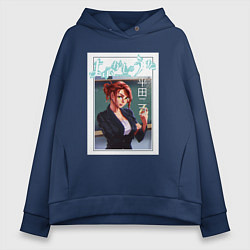 Толстовка оверсайз женская Нико Хирата, цвет: тёмно-синий