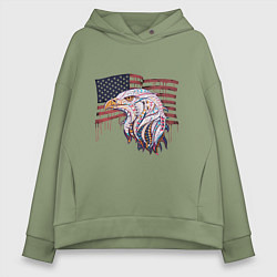 Толстовка оверсайз женская American eagle, цвет: авокадо