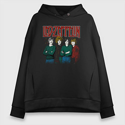 Толстовка оверсайз женская Led Zeppelin винтаж, цвет: черный