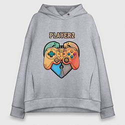 Толстовка оверсайз женская Player 2, цвет: меланж