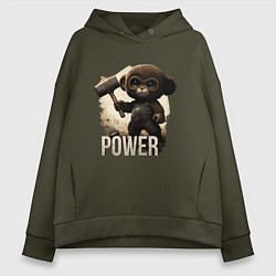 Толстовка оверсайз женская Animal power, цвет: хаки