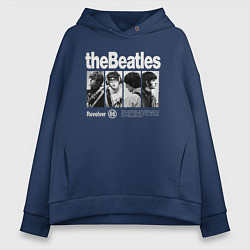 Толстовка оверсайз женская The Beatles rock, цвет: тёмно-синий