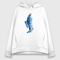 Толстовка оверсайз женская Хочу на рыбалку, цвет: белый