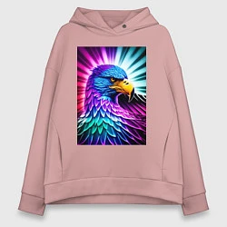Толстовка оверсайз женская Neon eagle - neural network, цвет: пыльно-розовый