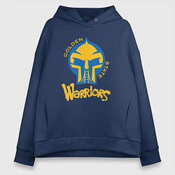 Толстовка оверсайз женская Golden State Warriors mask, цвет: тёмно-синий