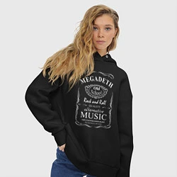 Толстовка оверсайз женская Megadeth в стиле Jack Daniels, цвет: черный — фото 2