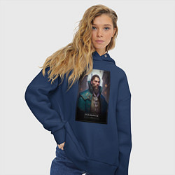 Толстовка оверсайз женская Челябинск - персонаж, цвет: тёмно-синий — фото 2