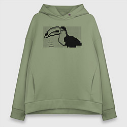 Толстовка оверсайз женская Le toucan has arrived - Twitch ASCII art, цвет: авокадо