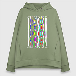 Толстовка оверсайз женская Sunrise liquid, цвет: авокадо