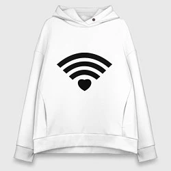 Толстовка оверсайз женская Wi-Fi Love, цвет: белый