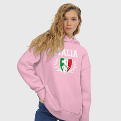 Толстовка оверсайз женская Italy map, цвет: светло-розовый — фото 2