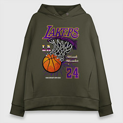 Толстовка оверсайз женская LA Lakers Kobe, цвет: хаки