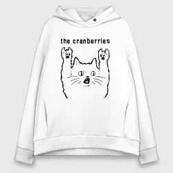 Толстовка оверсайз женская The Cranberries - rock cat, цвет: белый