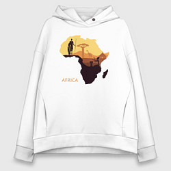 Толстовка оверсайз женская Africa, цвет: белый