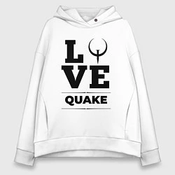 Толстовка оверсайз женская Quake love classic, цвет: белый