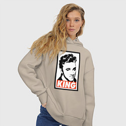 Толстовка оверсайз женская Король Элвис, цвет: миндальный — фото 2