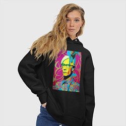 Толстовка оверсайз женская Andy Warhol - pop art, цвет: черный — фото 2