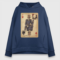 Толстовка оверсайз женская Fable III Джаспер, валет черви, цвет: тёмно-синий