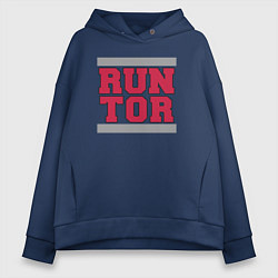 Толстовка оверсайз женская Run Toronto Raptors, цвет: тёмно-синий