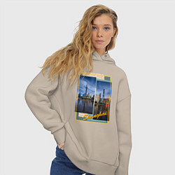 Толстовка оверсайз женская Китай Шанхай, цвет: миндальный — фото 2